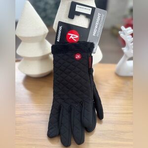 New! 📲🧤Rossignol Quilted iTIP Touchscreen Midweight Gloves in Black size M